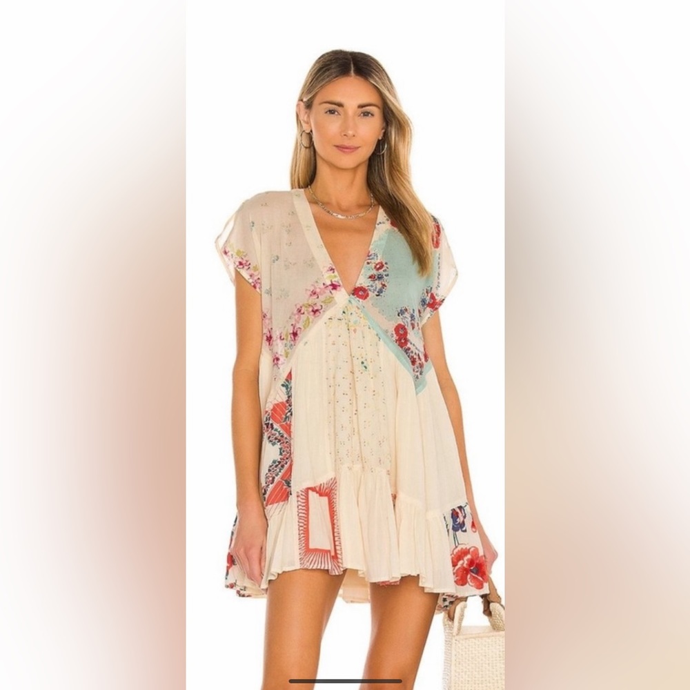 Free People Mended With Scarves Mini Dress